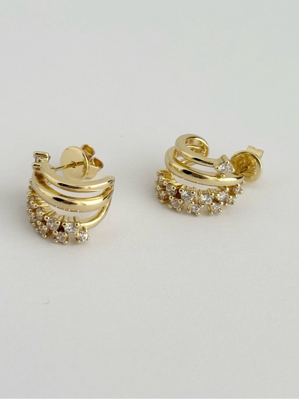 Monia Open hoop Stud Earrings - Picture 3 of 5